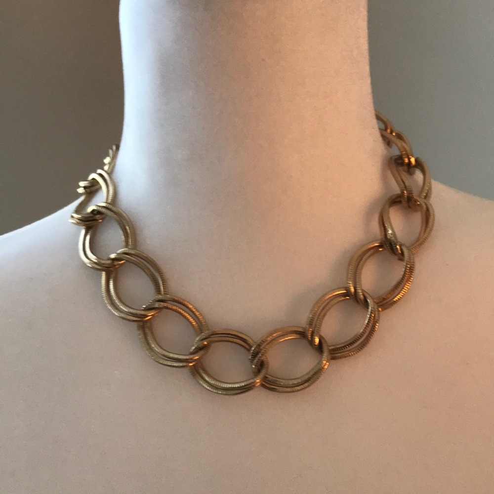Fashion Gold-tone double link necklace